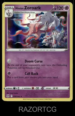 HISUIAN ZOROARK 076/196 HOLO R LOST ORIGIN POKEMON NM/M - Image 1