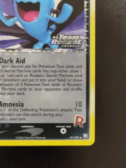 Rocket's Wobbuffet #47/109 Holo EX Team Rocket Return Pokemon 2004 - Image 3