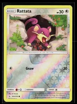 Rattata 143/214 Common Reverse Holo Unbroken Bonds Pokemon NM - Image 1