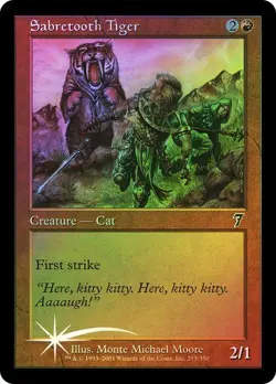 7th Edition MTG FOIL Sabretooth Tiger Magic - Image 1