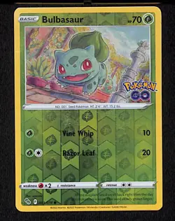 Bulbasaur 001 Common Pokemon Pokemon GO 078 Reverse Holo 2022 - Image 1