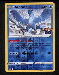 Articuno 024 Rare Pokemon Pokemon GO 078 Reverse Holo 2022 - Image 1