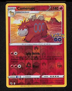 Camerupt 014 Uncommon Pokemon Pokemon GO 078 Reverse Holo 2022 - Image 1