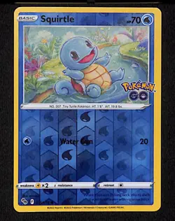 Squirtle 015 Common Pokemon Pokemon GO 078 Reverse Holo 2022 - Image 1