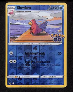 Slowbro 020 Uncommon Pokemon Pokemon GO 078 Reverse Holo 2022 - Image 1