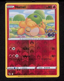 Numel 013 Common Pokemon Pokemon GO 078 Reverse Holo 2022 - Image 1