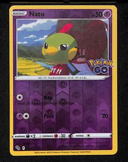 Natu 032 Common Pokemon Pokemon GO 078 Reverse Holo 2022 - Image 1