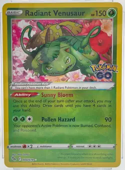 2022 Pokemon Go Radiant Venusaur #004 HOLO CGC 9.5 GEM MINT - Image 2