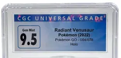 2022 Pokemon Go Radiant Venusaur #004 HOLO CGC 9.5 GEM MINT - Image 3