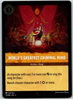 #31 World's Greatest Criminal Mind - COLD FOIL 2023 Disney Lorcana Floodborn - Image 1