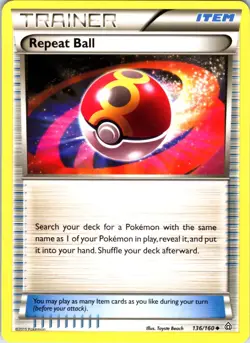 Repeat Ball 136/160 Primal Clash Pokemon Card NM TCG singles Near Mint English - Image 1