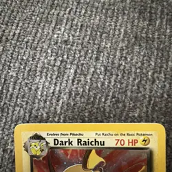 2000 Pokemon TCG Card Dark Raichu 83/82 Unlimited Team Rocket Holo Secret Rare - Image 2