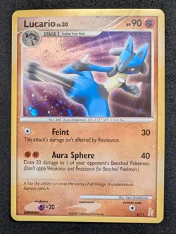 Lucario 3/11 Trainer Kit Manaphy & Lucario Holo Pokemon Card MP - Image 1