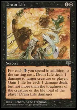 MTG Magic the Gathering Drain Life (118/351) Mirage MP - Image 1