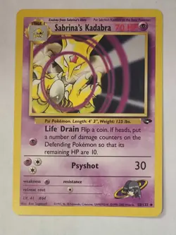 💛 MP Sabrina's Kadabra 58/132 Gym Challenge Pokemon Card - Image 1