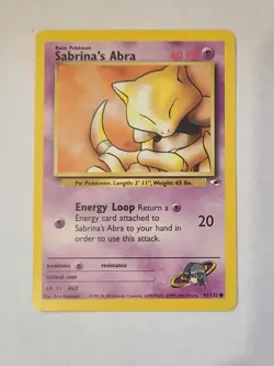 💚 LP Sabrina's Abra 91/132 Gym Heroes Pokemon Card - Image 1