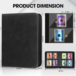 Top Loader Binder, 4 Pockets Card Binder Holds 112 Top Loaders, Premium Tradi... - Image 2
