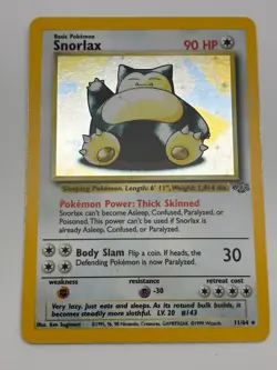🔥POKEMON SNORLAX JUNGLE RARE HOLO CARD 11/64 90 HP EXCELLENT - Image 1