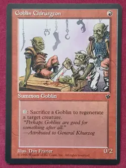 Magic The Gathering FALLEN EMPIRES GOBLIN CHIRURGEON FRAZIER red card MTG - Image 1