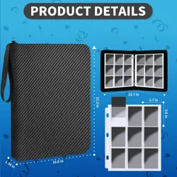 Trading Card Binder 9 Pocket, 900 Pockets Holder with 50 9-Pocket, Black - Image 4