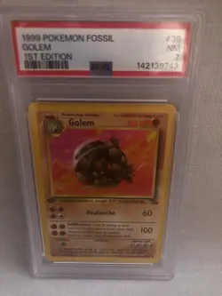 PSA 7 WOTC 1999 1st Edition Fossil Golem 36/62 Uncommon Card NM - Image 1