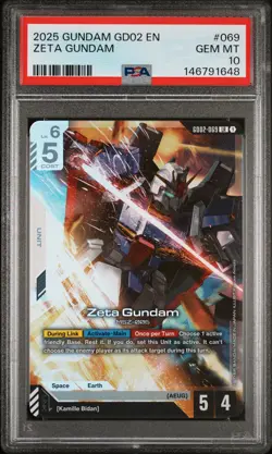 2025 Zeta Gundam Gundam Dual Impact 069 Legend Rare Graded Card PSA 10 - Image 1