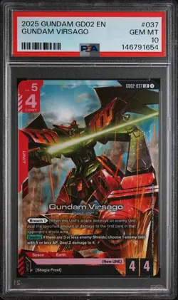 2025 Gundam Virsago Gundam Dual Impact 037 Legend Rare Graded Card PSA 10 - Image 1