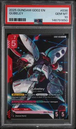 2025 Qubeley Gundam Dual Impact 036 Legend Rare Graded Card PSA 10 - Image 1