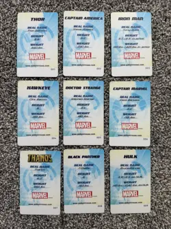 Marvel Avengers Arcade Coin Pusher 9 Collectable Card set with THANOS No Barcode - Image 2
