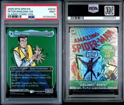 2025 MTG SPIDER-MAN BORDERLESS-FOIL AMAZING SPIDER-MAN/PETER PARKER PSA 9 - Image 2