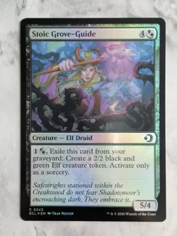 Stoic Grove-Guide (Foil) MTG ECL Lorwyn Eclipsed | Elf Druid Token | Unplayed NM - Image 1