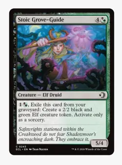 Stoic Grove-Guide (Foil) MTG ECL Lorwyn Eclipsed | Elf Druid Token | Unplayed NM - Image 2