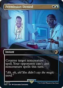 Magic The Gathering MTG PERMISSION DENIED Jurassic World NM Near Mint - Image 1