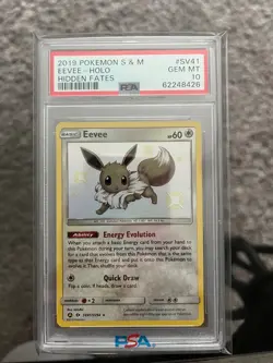 Pokemon PSA 10 Eevee SV41/SV94 Sun & Moon Hidden Fates Shiny Vault Near Mint - Image 1