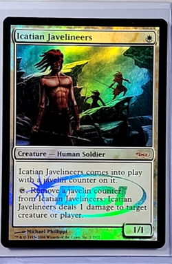 2006 MTG Magic The Gathering WPN Gateway DCI Promo Foil 2 Icatian Javelineers LP - Image 1