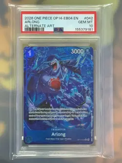 One Piece Arlong Alternate Alt Art OP14-042 The Azure Sea's Seven Foil PSA 10 - Image 1