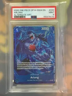 One Piece Arlong Alternate Alt Art OP14-042 The Azure Sea's Seven Foil PSA 10 - Image 3