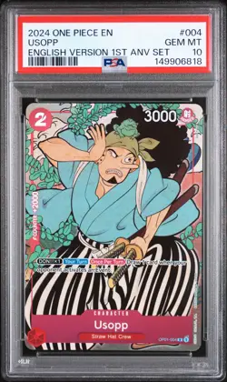 2024 ONE PIECE ENGLISH VERSION 1ST ANNIVERSARY SET #004 USOPP PSA 10 - Image 1