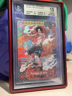 Bandai 2024 One Piece Two Legends Portgas.D.Ace OP02-013 SP Foil BGS 10 EN - Image 1