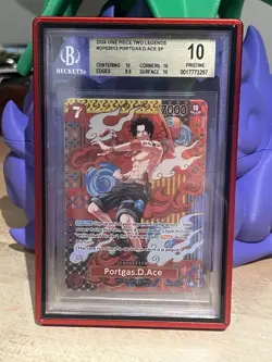 Bandai 2024 One Piece Two Legends Portgas.D.Ace OP02-013 SP Foil BGS 10 EN - Image 2