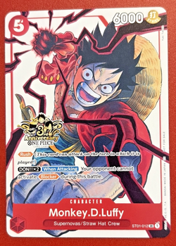 Monkey.D.Luffy - ST01-012 (3rd Anniversary Tournament 3 Brothers Pack) ST01-012 - Image 1