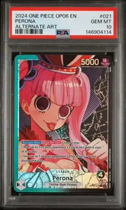 PSA 10 2024 ONE PIECE OP06 WINGS OF THE CAPTAIN 021 PERONA ALTERNATE ART - Image 1