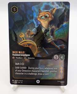 Disney Lorcana Nick Wilde Persistent Investigator Enchanted Foil 239/204 - Image 1