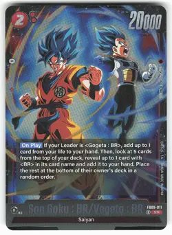 Son Goku: BR / Vegeta: BR FB09-011 SR Dragon Ball Super Fusion World Card - Image 1