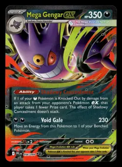 Mega Gengar ex 056/094 Double Rare Phantasmal Flames Pokemon Card - Image 2