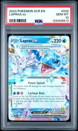 LAPRAS EX #032 PSA 10 • 2024 Double Rare Holo Card Stellar Crown Pokemon TCG - Image 1