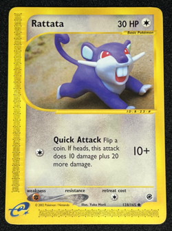 Rattata 128/165 Expedition Base Set WOTC e-Series Common Pokemon Card LP - Image 1