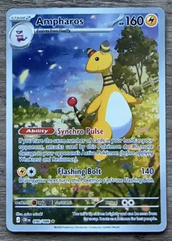 Ampharos 090/086 Illustration Rare IR Holo Chaos Rising Pokemon Card NM - Image 1