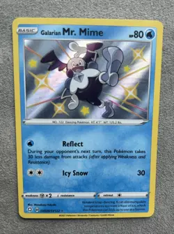 Holo Galarian Mr. Mime SV020/SV122 Shiny Holo Rare Shining Fates Pokemon TCG - Image 1
