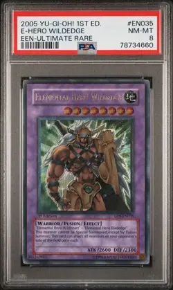 PSA 8 NM - MT Elemental Hero WIldedge EEN-EN035 1st Edition Ultimate Rare YuGiOh - Image 1